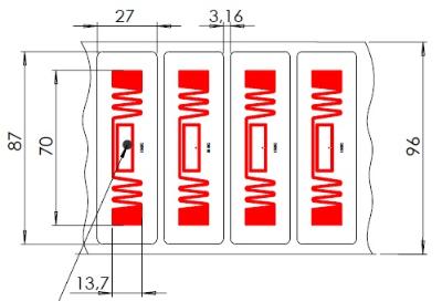 Метка ISBC Labels 87x27 UHF, UCODE8, BOPP adhesive (70x13,7)