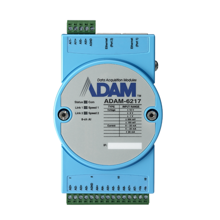 ADAM-6217- 8-канальный Модуль аналогового ввода, 2xEthernet, Modbus TCP