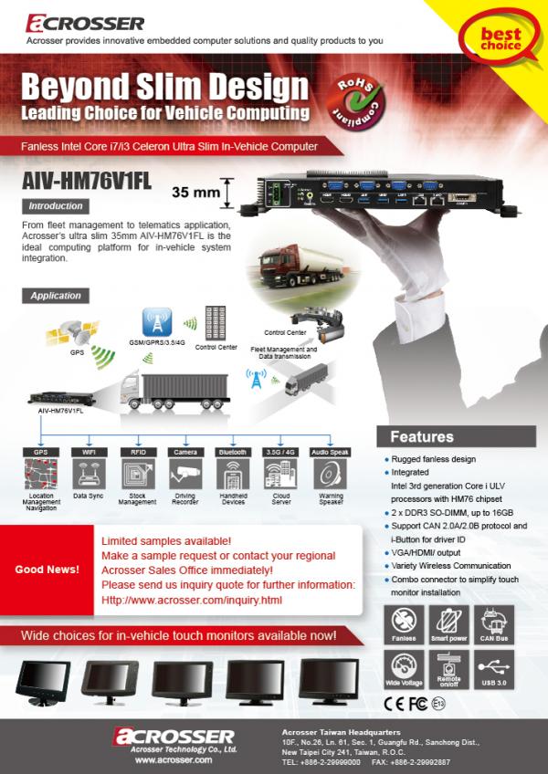 Встраиваемый компьютер AIV-HM76V1FL