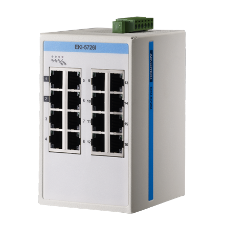 EKI-5726I - 16-портовый Full Gigabit неуправляемый промышленный коммутатор ProView с расширенным температурным диапазоном -40...75C