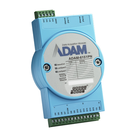 ADAM-6151PN - 16-канальный Модуль дискретного ввода DI, протокол PROFINET, гальваническая изоляция, интерфейс Ethernet (2 порта с Daisy Chain)