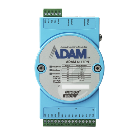 ADAM-6117PN - 8-канальный Модуль аналогового ввода AI, протокол Profinet, гальваническая изоляция, интерфейс Ethernet (2 порта с Daisy Chain)