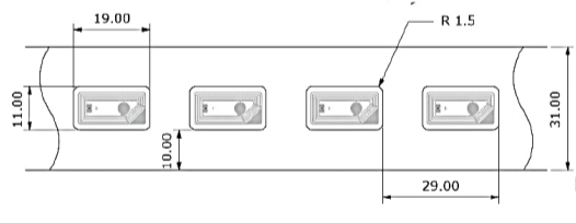 Этикетка RFID (HF) бумажная 11х19 мм (NTAG213) (1020458) NFC